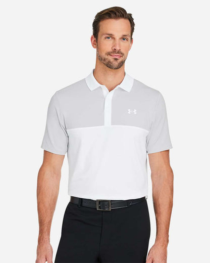 Under Armour Men's Performance 3.0 Colorblock Polo 1377375 #colormdl_White/ Halo Grey/ White