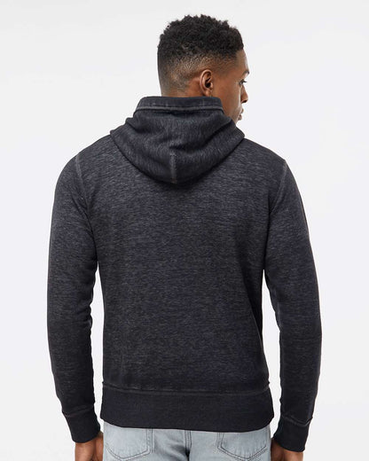 J. America Men's Vintage Zen Fleece Full-Zip Hooded Sweatshirt 8916 #colormdl_Twisted Black