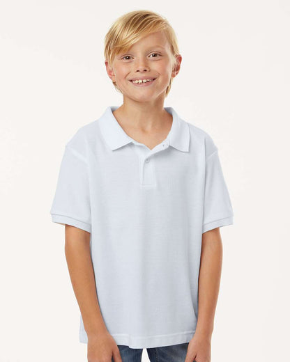 AllPro Youth Pique Polo 62800Y #colormdl_White