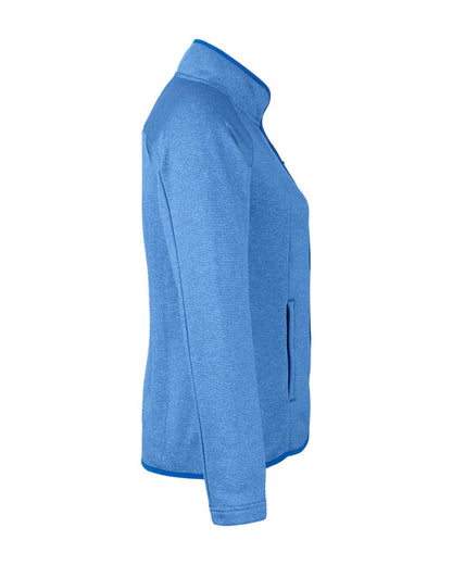 CORE365 Women's Venture Heathered Stripe Full-Zip CE72W #color_True Royal/ White