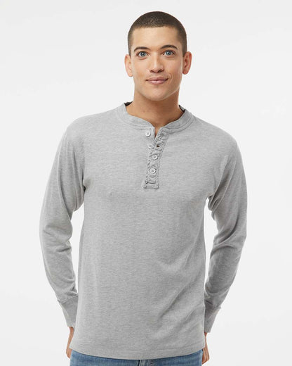J. America Men's Vintage Brushed Jersey Henley 8244 #colormdl_Oxford