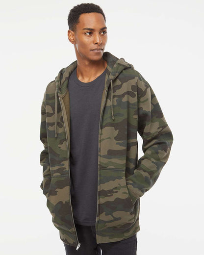 Independent Trading Co. Unisex Heavyweight Full-Zip Hooded Sweatshirt IND4000Z #colormdl_Forest Camo