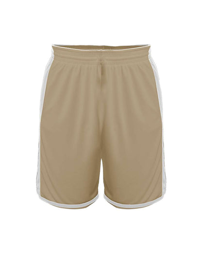 Alleson Athletic Youth Crossover Reversible Shorts 590PSPY #color_Vegas Gold/ White