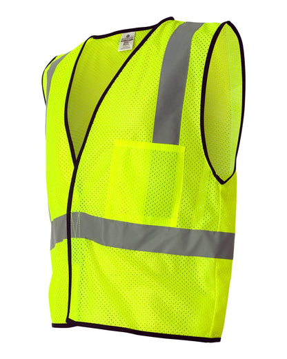 Kishigo Unisex Economy Single Pocket Hook-and-Loop Mesh Vest 1193-1194 #color_Lime