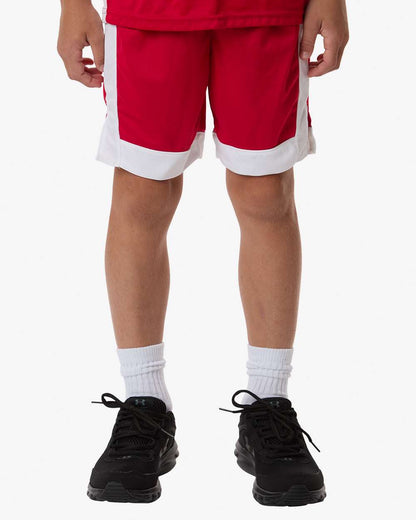 Augusta Sportswear Youth Match-Up Basketball Shorts 6890 #colormdl_Scarlet/ White
