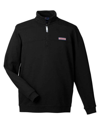 vineyard vines Men's Collegiate Shep Quarter-Zip Sweatshirt K002712 #color_Jet Black