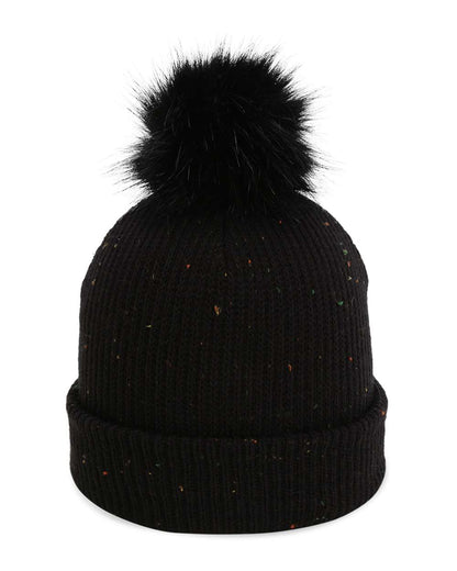 Imperial The Montage Pom Cuffed Beanie 6014 #color_Black