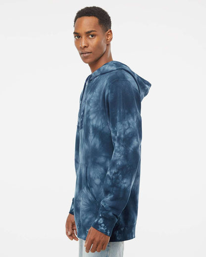 Independent Trading Co. Midweight Tie-Dyed Hooded Sweatshirt PRM4500TD #colormdl_Tie Dye Navy