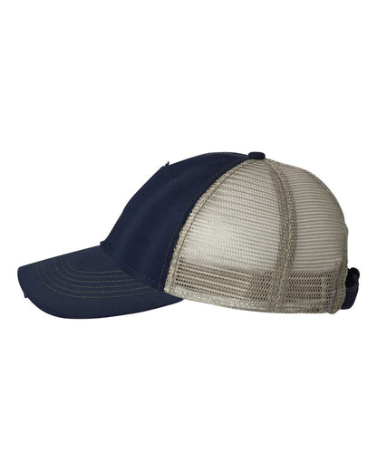Valucap Bounty Dirty-Washed Mesh-Back Cap 3150 #color_Navy/ Khaki