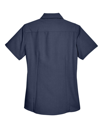 Harriton Women's Barbados Textured Camp Shirt M560W #color_Navy