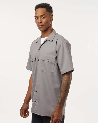 Dickies Short Sleeve Work Shirt - Tall Sizes 2574T #colormdl_Silver Grey