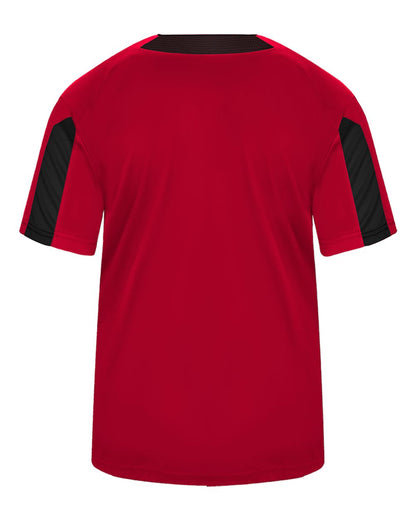 Alleson Athletic Men's Striker Placket 7976 #color_Red/ Black