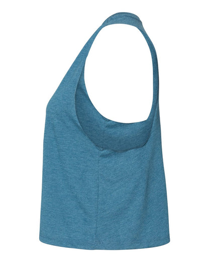 BELLA + CANVAS Women's Racerback Crop Tank 6682 #color_Heather Deep Teal