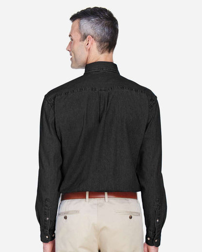 Harriton Men's Tall Denim Shirt M550T #colormdl_Washed Black