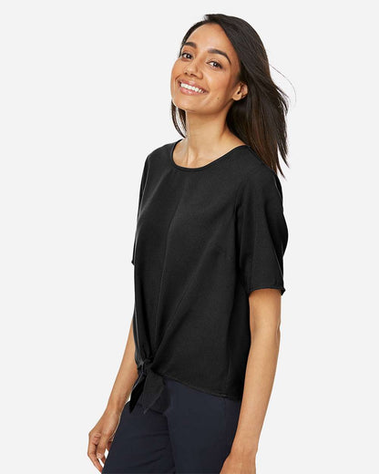 Devon & Jones Women's Perfect Fit™ Tie Front Blouse DP617W #colormdl_Black