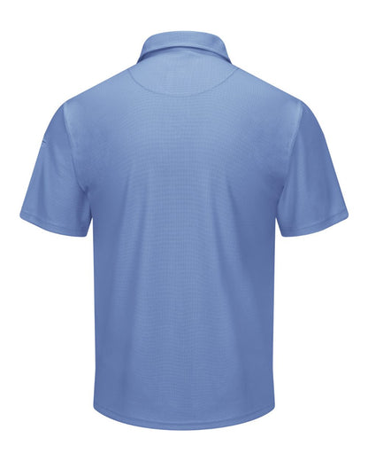 Red Kap Men's Performance Knit® Flex Series Pro Polo SK90 #color_Medium Blue