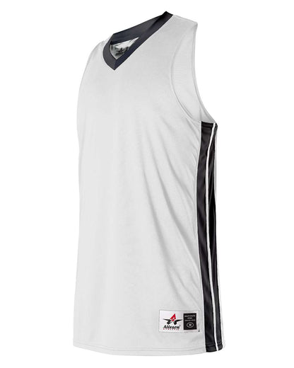 Alleson Athletic Women's Single Ply Basketball Jersey 538JW #color_White/ Black