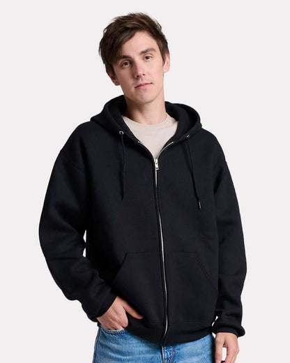 JERZEES Unisex Rugged Full-Zip Hooded Sweatshirt Z12MR #colormdl_Black Ink
