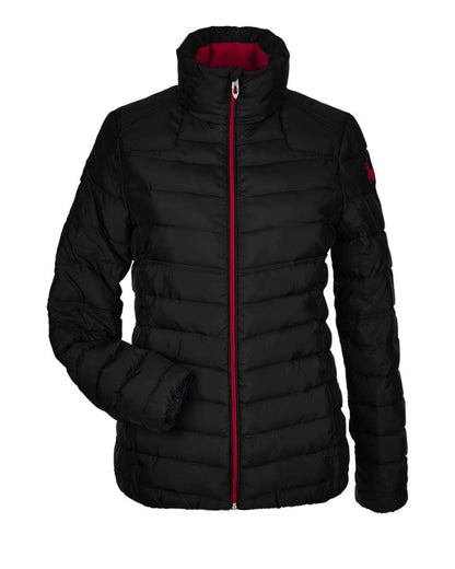 Spyder Women's Insulated Puffer Jacket 187336 #color_Black/ Red