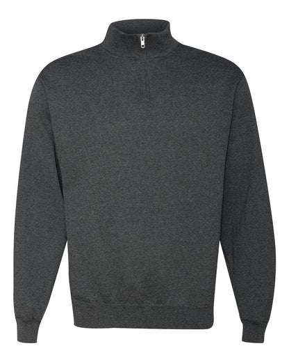 JERZEES Unisex Nublend® Cadet Collar Quarter-Zip Sweatshirt 995MR #color_Black Heather