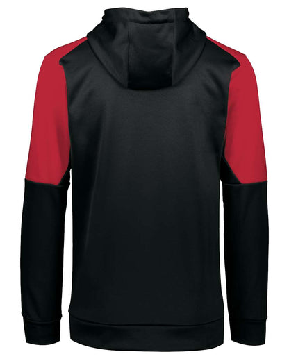 Holloway Youth Blue Chip Hooded Sweatshirt 222640 #color_Black/ Scarlet