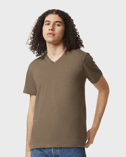 American Apparel CVC V-Neck Tee 2006CVC #colormdl_Heather Army