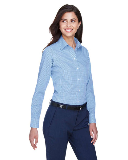 Devon & Jones Women's Crown Collection® Gingham Check Woven Dress Shirt D640W #colormdl_French Blue