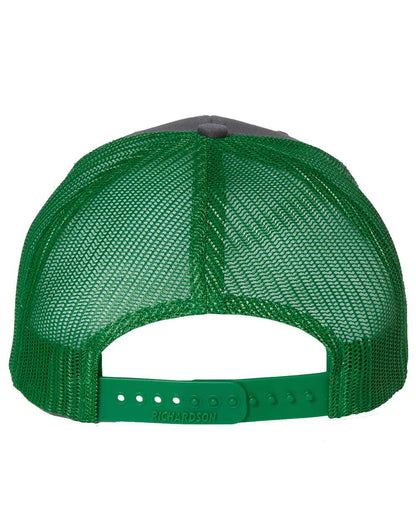 Richardson Snapback Trucker Cap 112 #color_Charcoal/ Kelly