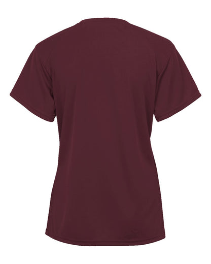 Badger Women’s Triblend Performance V-Neck Short Sleeve T-Shirt 4962 #color_Maroon