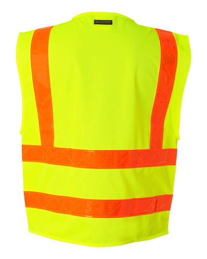 Kishigo Unisex Prismatic Hydrowick-Lite Multi Zipper Vest 1197-1198 #color_Lime