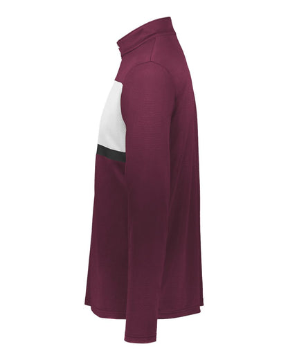 Holloway Men's Dry-Excel™ Prism Bold Quarter-Zip Pullover 222591 #color_Maroon/ White