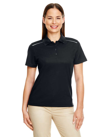CORE365 Women's Radiant Performance Piqué Polo with Reflective Piping 78181R #colormdl_Black