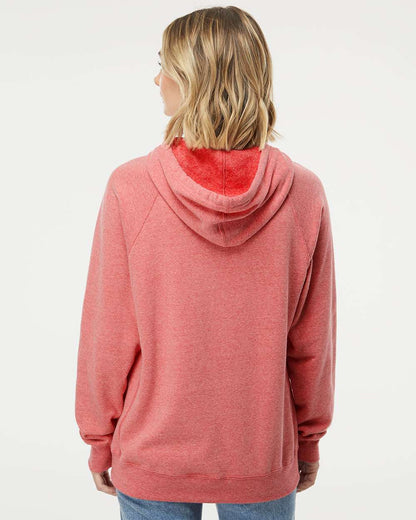 Independent Trading Co. Special Blend Raglan Hooded Sweatshirt PRM33SBP #colormdl_Pomegranate