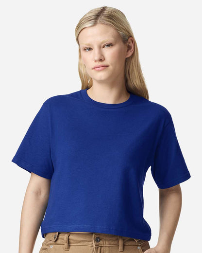American Apparel Women's Fine Jersey Boxy Tee 102 #colormdl_Lapis