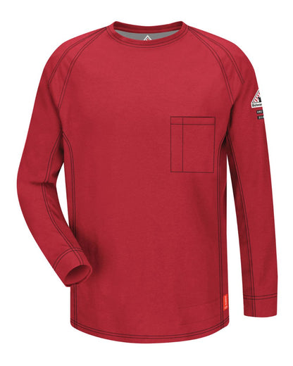 Bulwark Flame Resistant Long Sleeve Shirt - Tall Sizes QT32T #color_Red