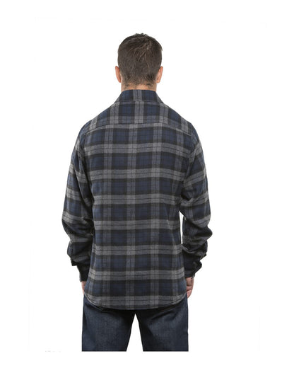 Burnside Yarn-Dyed Long Sleeve Flannel Shirt 8210 #color_Navy