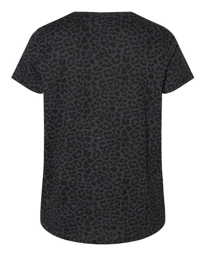 LAT Women's Curvy Collection Fine Jersey Tee 3816 #color_Black Leopard