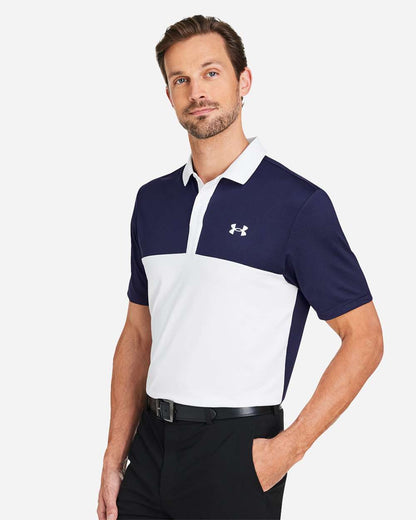 Under Armour Men's Performance 3.0 Colorblock Polo 1377375 #colormdl_White/ Midnight Navy/ White