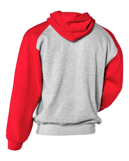 Badger Youth Sport Athletic Fleece Hooded Sweatshirt 2449 #color_Oxford/ Red