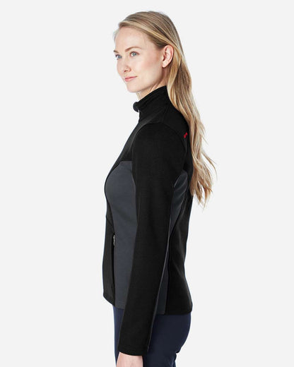 Spyder Women's Constant Full-Zip Sweater Fleece Jacket 187335 #colormdl_Black/ Polar/ Red