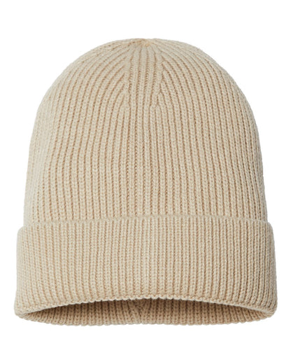 Atlantis Headwear Sustainable Fine Rib Cuffed Beanie ANDY #color_Light Beige