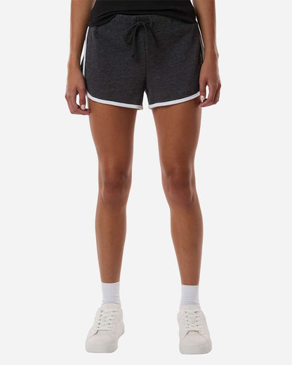 Boxercraft Women's French Terry Shorts BW6402 #colormdl_Charcoal Heather/ White
