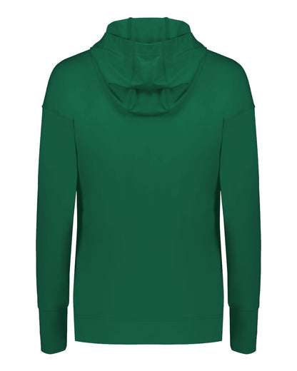 Holloway Women's Eco Revive™ Ventura Soft Knit Hooded Sweatshirt 222798 #color_Dark Green