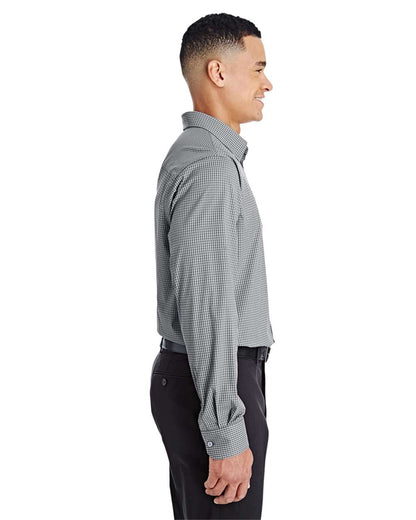 Devon & Jones Men's CrownLux Performance® Tonal Mini Check Woven Dress Shirt DG535 #colormdl_Graphite
