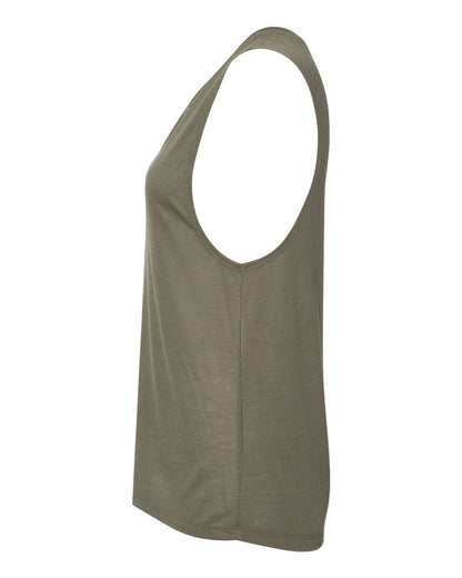 BELLA + CANVAS Women's Flowy Scoop Muscle Tank 8803 #color_Military Green