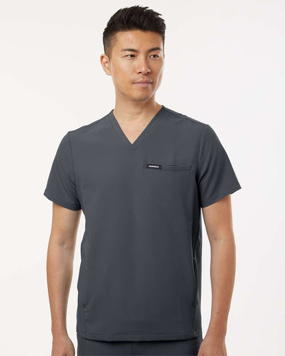 Jaanuu Men's Platt 3-Pocket Scrub V-Neck Top M10002 #colormdl_Carbon Grey