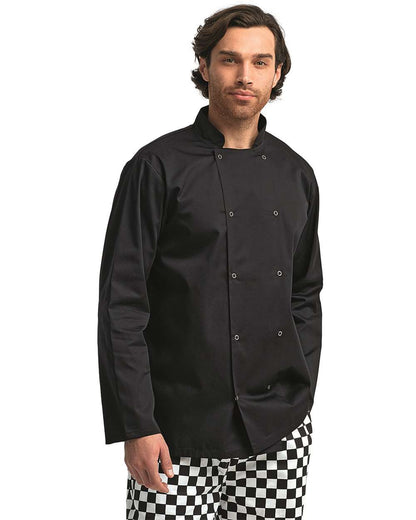Artisan Collection by Reprime Unisex Ten Studded Front Chef Coat RP665 #colormdl_Black