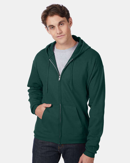 Hanes Unisex EcoSmart® Full-Zip Hooded Sweatshirt P180 #colormdl_Deep Forest