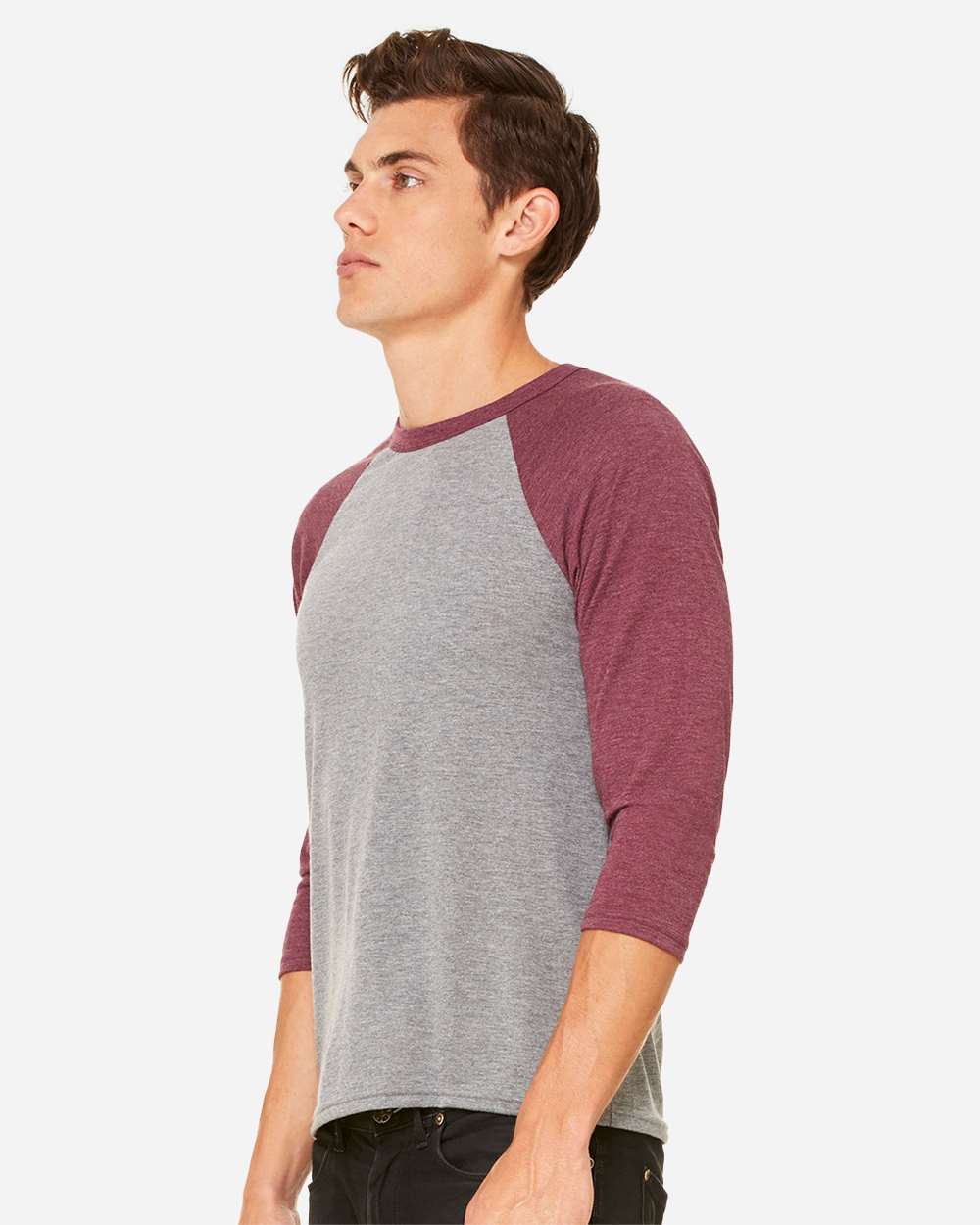 #colormdl_Grey/ Maroon Triblend