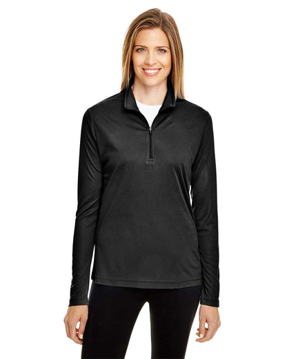 Team 365 Women's Zone Performance Quarter-Zip Pullover TT31W #colormdl_Black